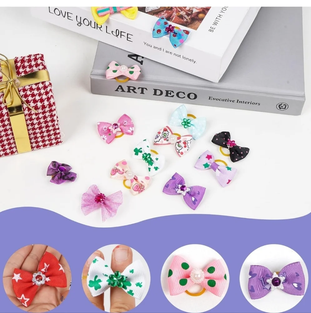 👣4/$20. Colorful Puppy Hair Bows. 20 Pieces. NWT